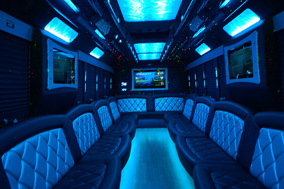 sound system of the limo bus